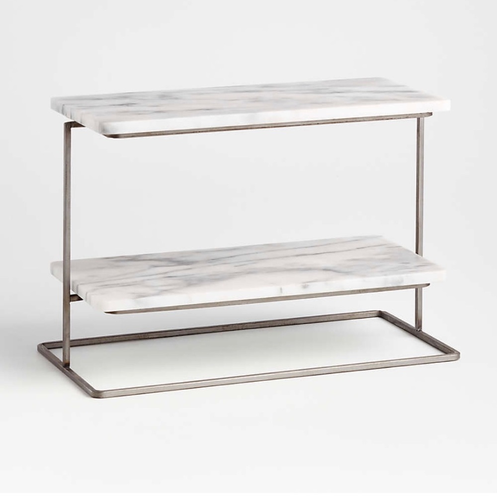 Crate&Barrel French Kitchen Marble 2-Tier Server